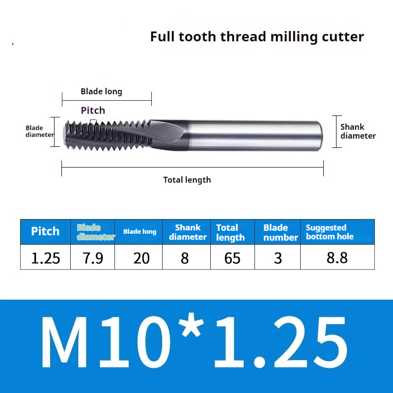 2034-65° three-tooth thread milling cutter, tungsten steel alloy end mill, tooth milling cutter, three-edged coating, M2M3M4M6 CNC cutter Shandong Denso Pricision Tools Co.,Ltd.